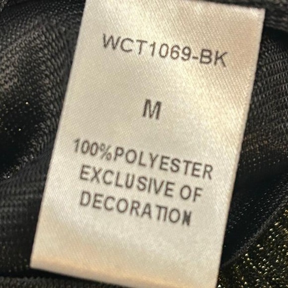 Gold Metallic Pleated Top Short Sleeve Mock Neck Blouse Womens Medium - Picture 6 of 9